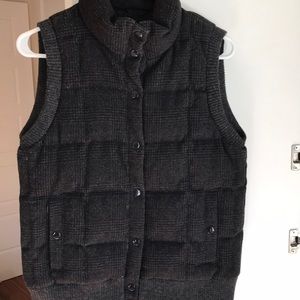 JCrew puffer best, wool outer